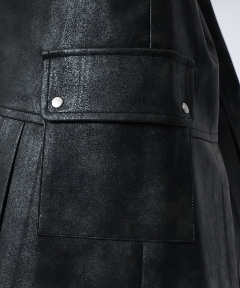 合皮プリーツスカート 詳細画像 ブラック 13