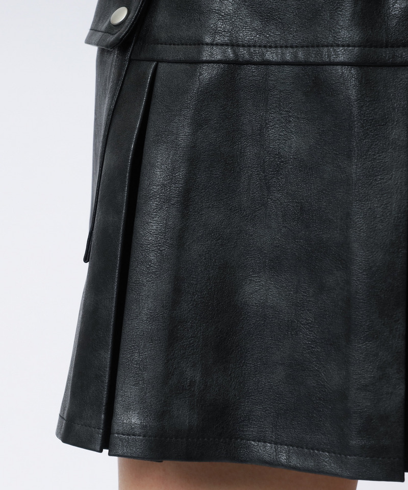 合皮プリーツスカート 詳細画像 ブラック 14