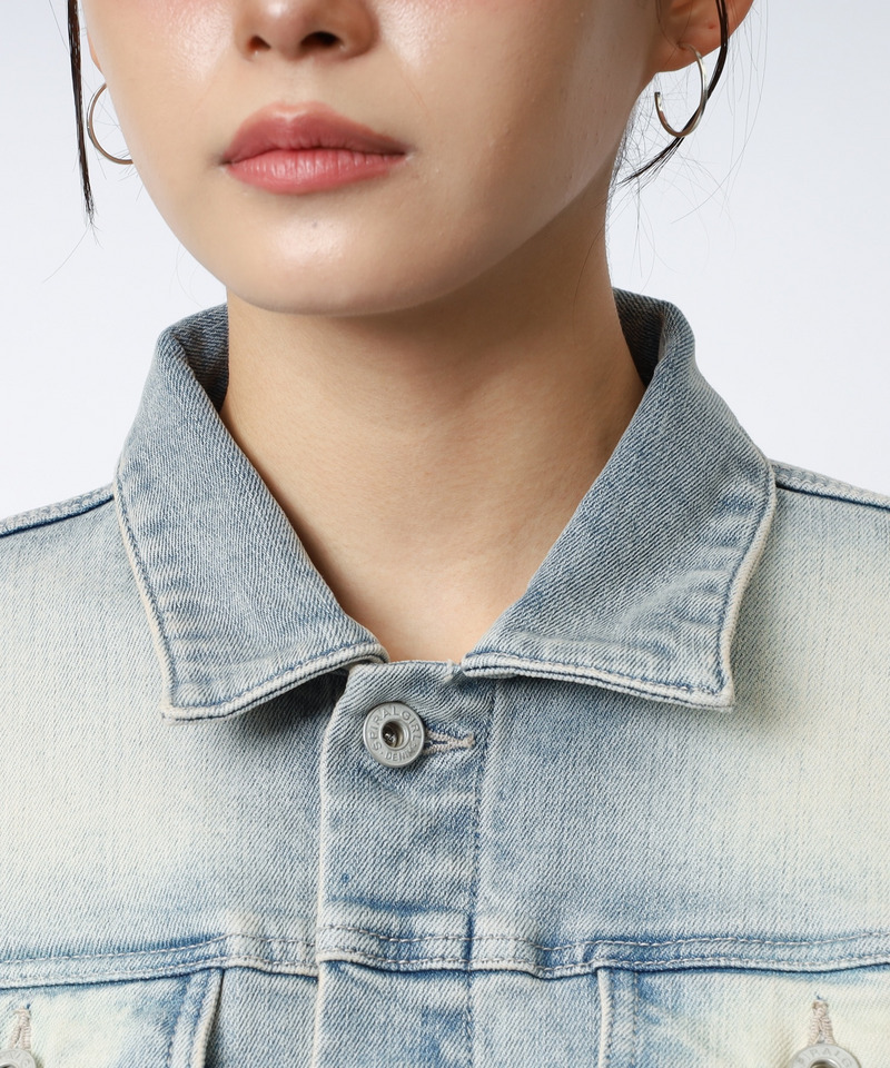 レースアップデニムショートジャケット 詳細画像 デニムブルー 24