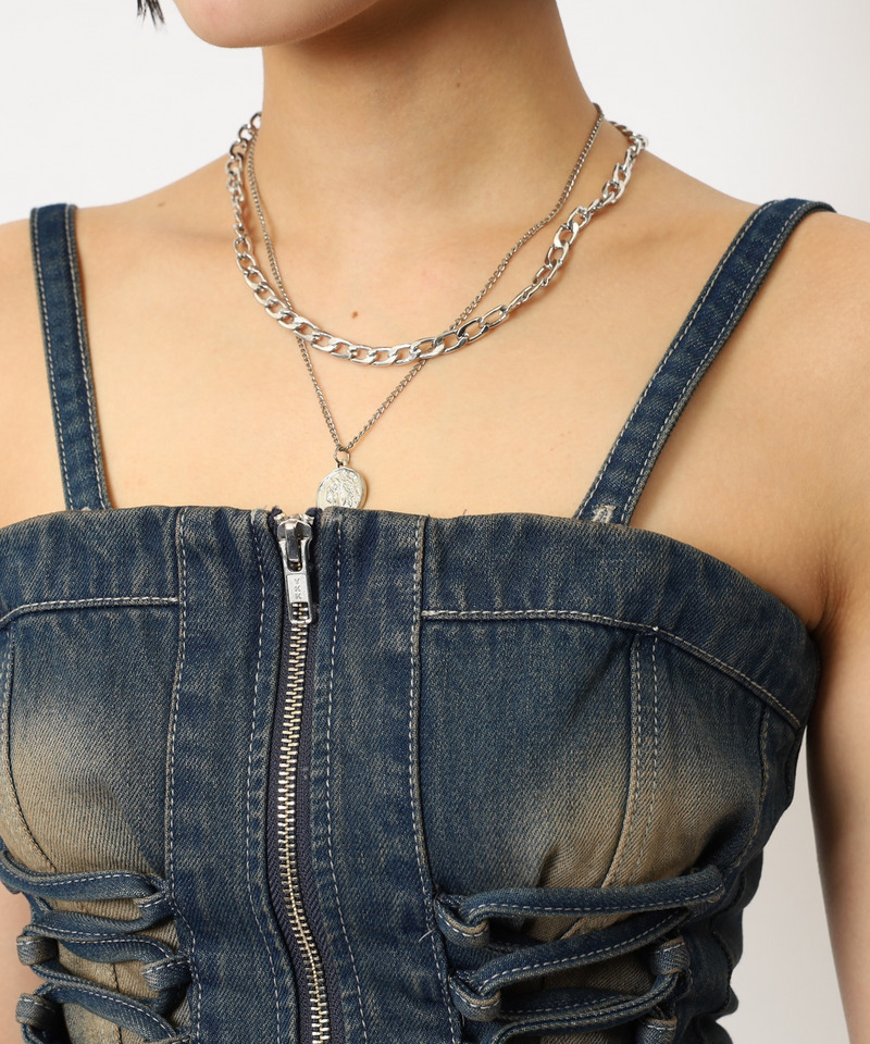 レースアップデニムビスチェ 詳細画像 デニムブルー 10