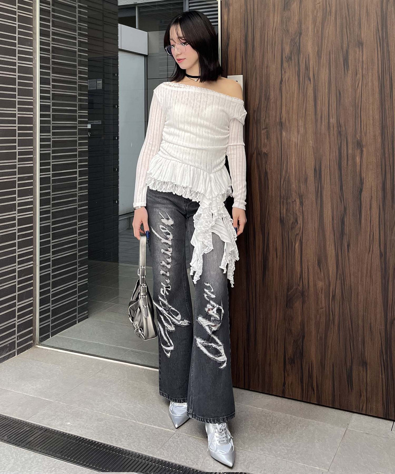 イレヘムワンショルレーストップス 詳細画像 ホワイト 8