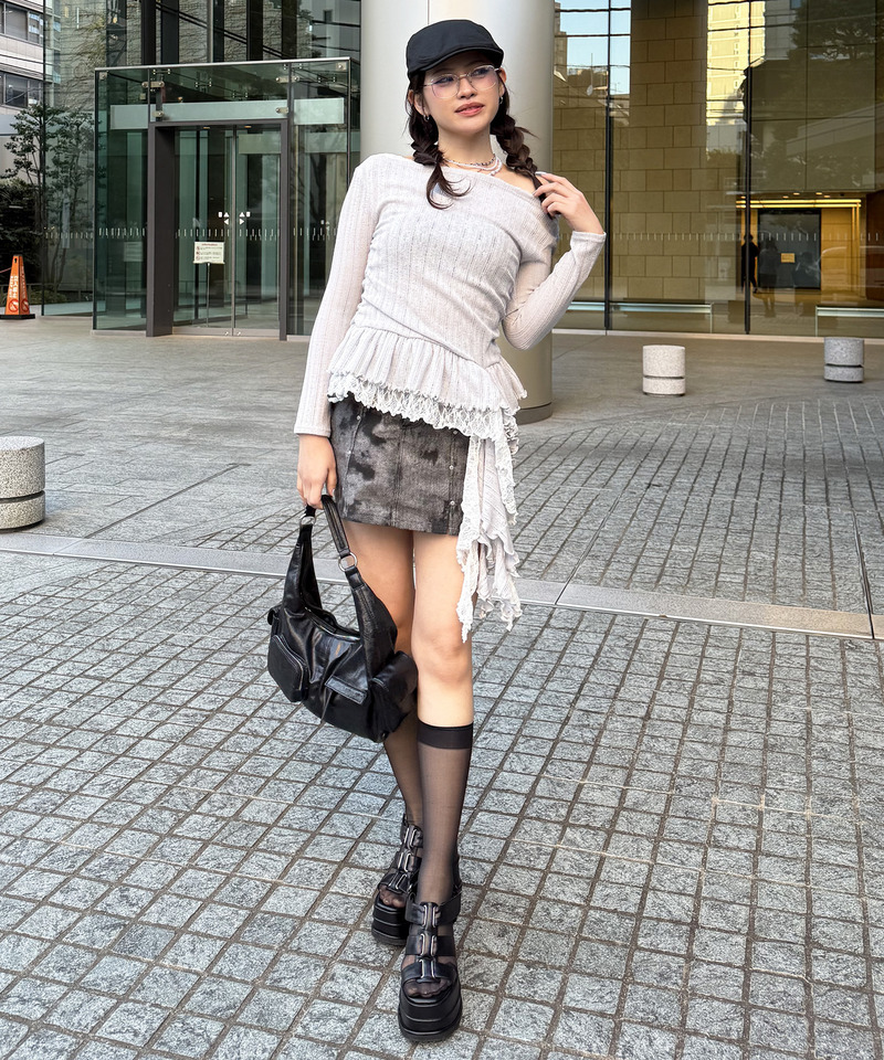 イレヘムワンショルレーストップス 詳細画像 グレー 10