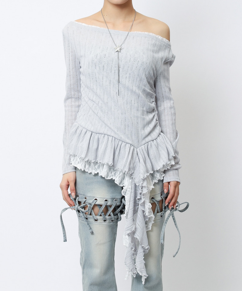 イレヘムワンショルレーストップス 詳細画像 グレー 14