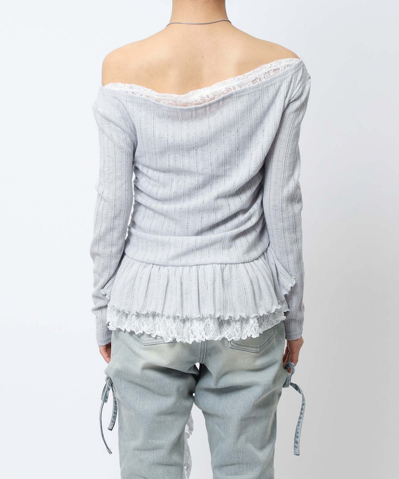 イレヘムワンショルレーストップス 詳細画像 グレー 16