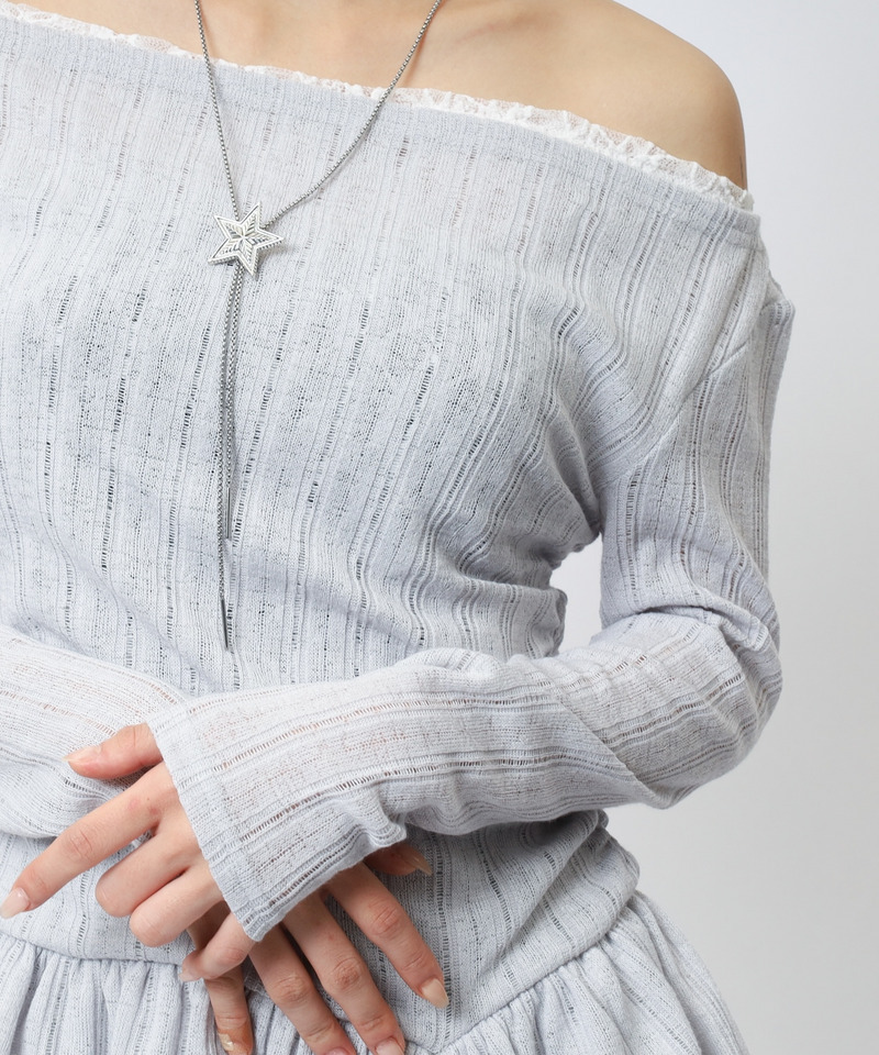 イレヘムワンショルレーストップス 詳細画像 グレー 18