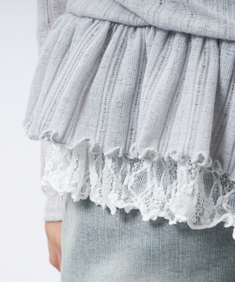 イレヘムワンショルレーストップス 詳細画像 グレー 19