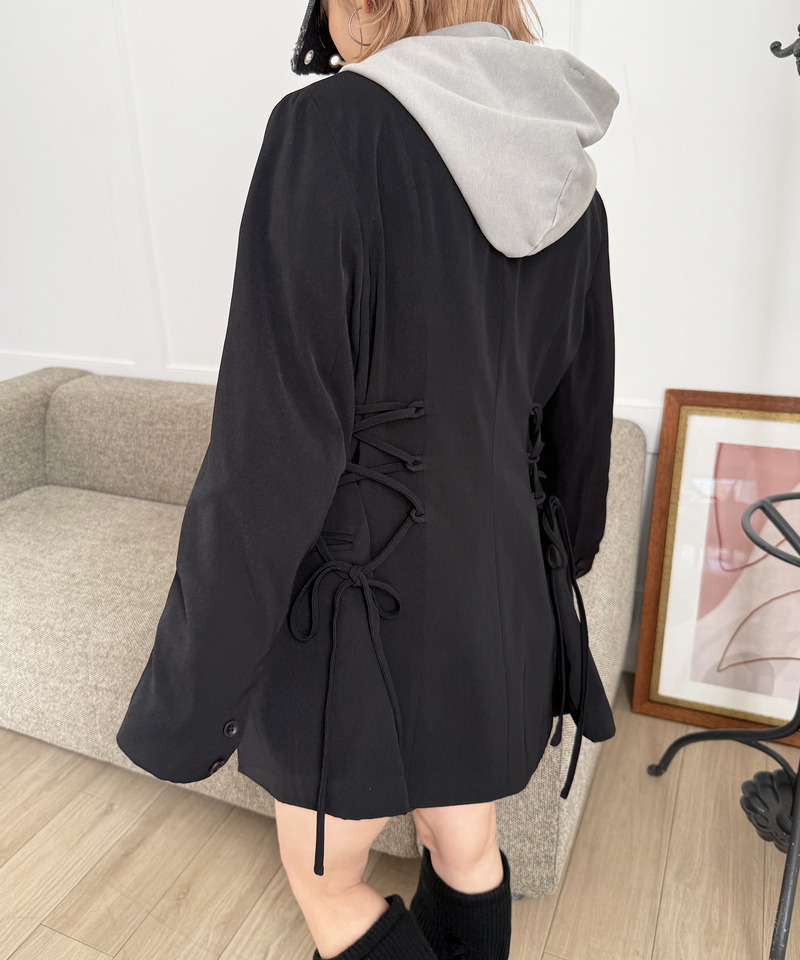 サイドレースアップジャケット 詳細画像 ブラック 10