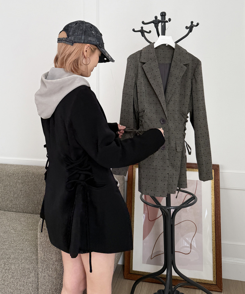 サイドレースアップジャケット 詳細画像 ブラック 6