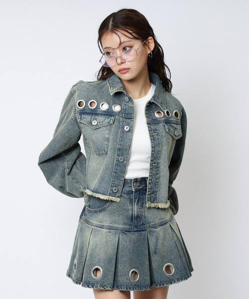 アイレットデニムジャケット 詳細画像