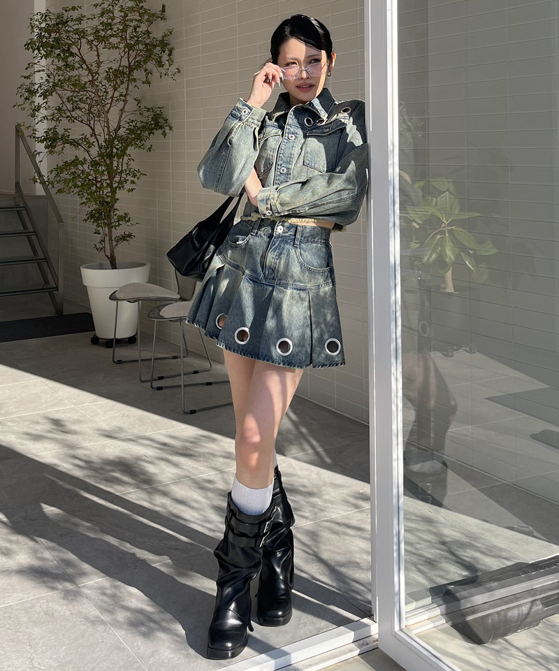 アイレットデニムジャケット 詳細画像 デニムブルー 6