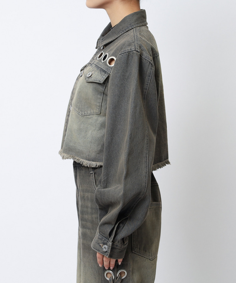 アイレットデニムジャケット 詳細画像 ブラックデニム 13