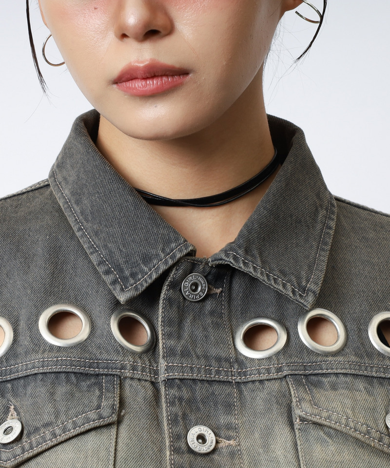 アイレットデニムジャケット 詳細画像 ブラックデニム 15