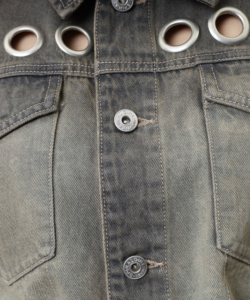 アイレットデニムジャケット 詳細画像 ブラックデニム 17