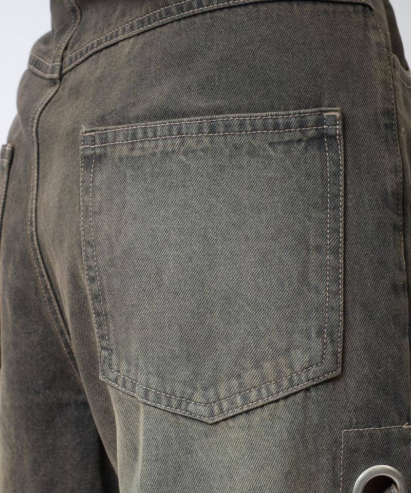 アイレットデニムフレアパンツ 詳細画像 ブラックデニム 19