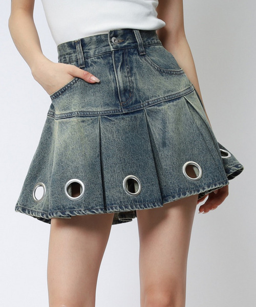 アイレットプリーツスカート 詳細画像