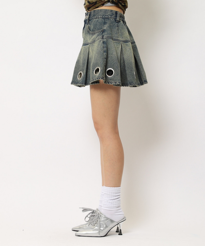 アイレットプリーツスカート 詳細画像 デニムブルー 11