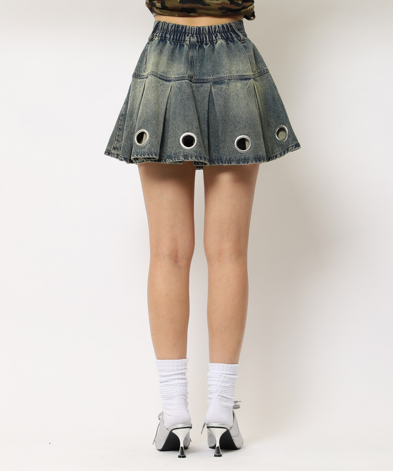 アイレットプリーツスカート 詳細画像 デニムブルー 12