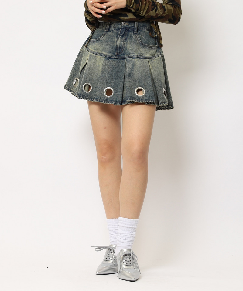 アイレットプリーツスカート 詳細画像 デニムブルー 9