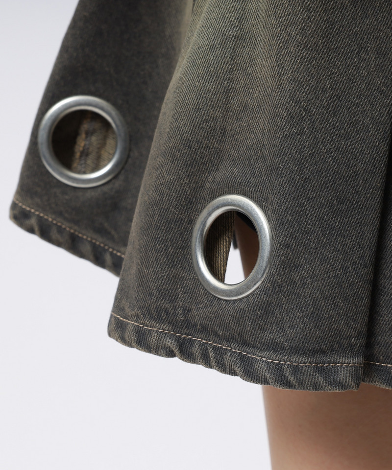 アイレットプリーツスカート 詳細画像 ブラックデニム 15