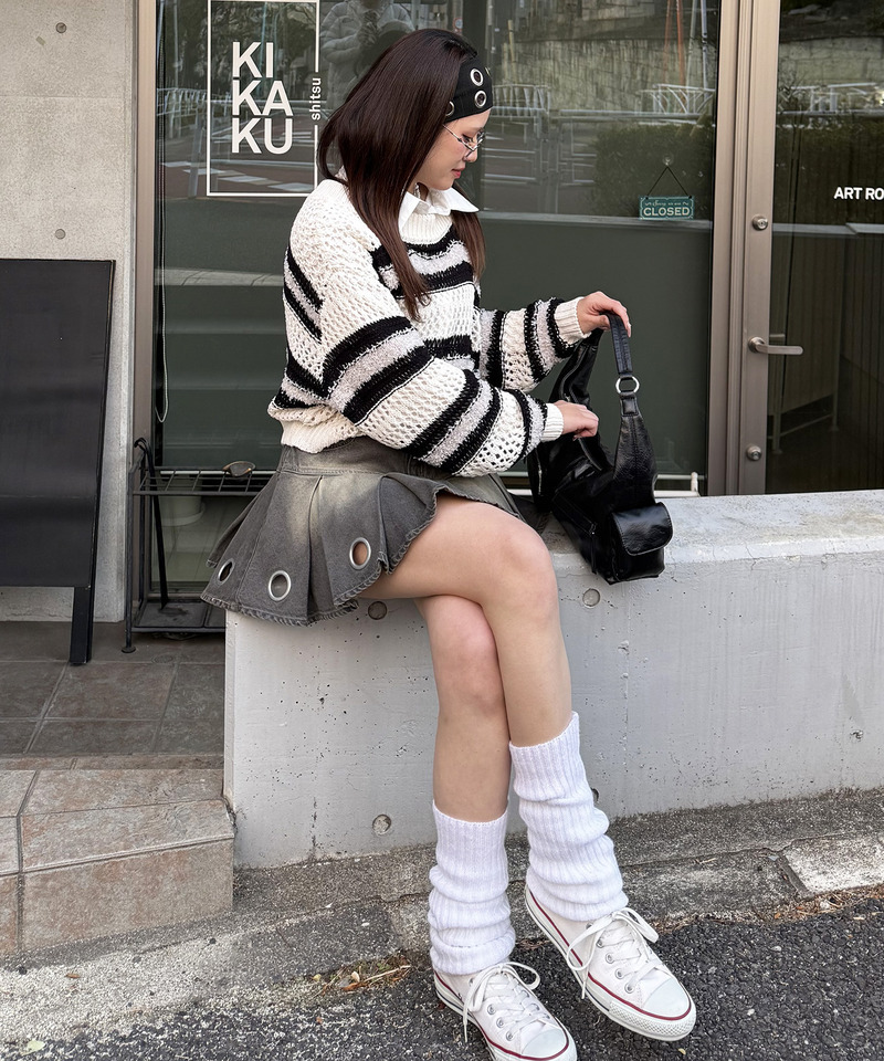 アイレットプリーツスカート 詳細画像 ブラックデニム 17