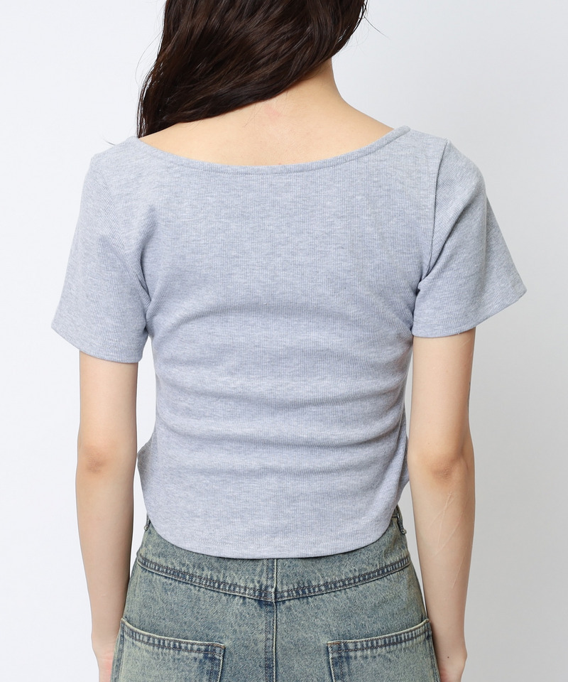 ドット柄チョーカーレイヤードトップス 詳細画像 グレー 16