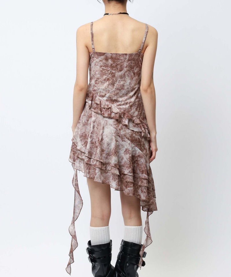 ティアードデザインイレヘムキャミワンピース 詳細画像 ブラウン 10