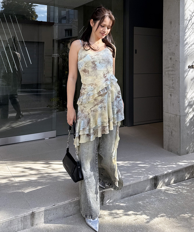 ティアードデザインイレヘムキャミワンピース 詳細画像 イエロー 11