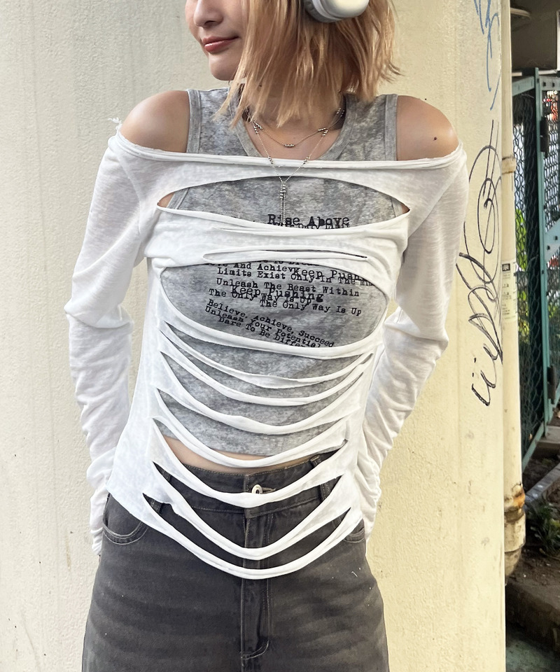 デザインアンサンブルトップス 詳細画像 ホワイト 1