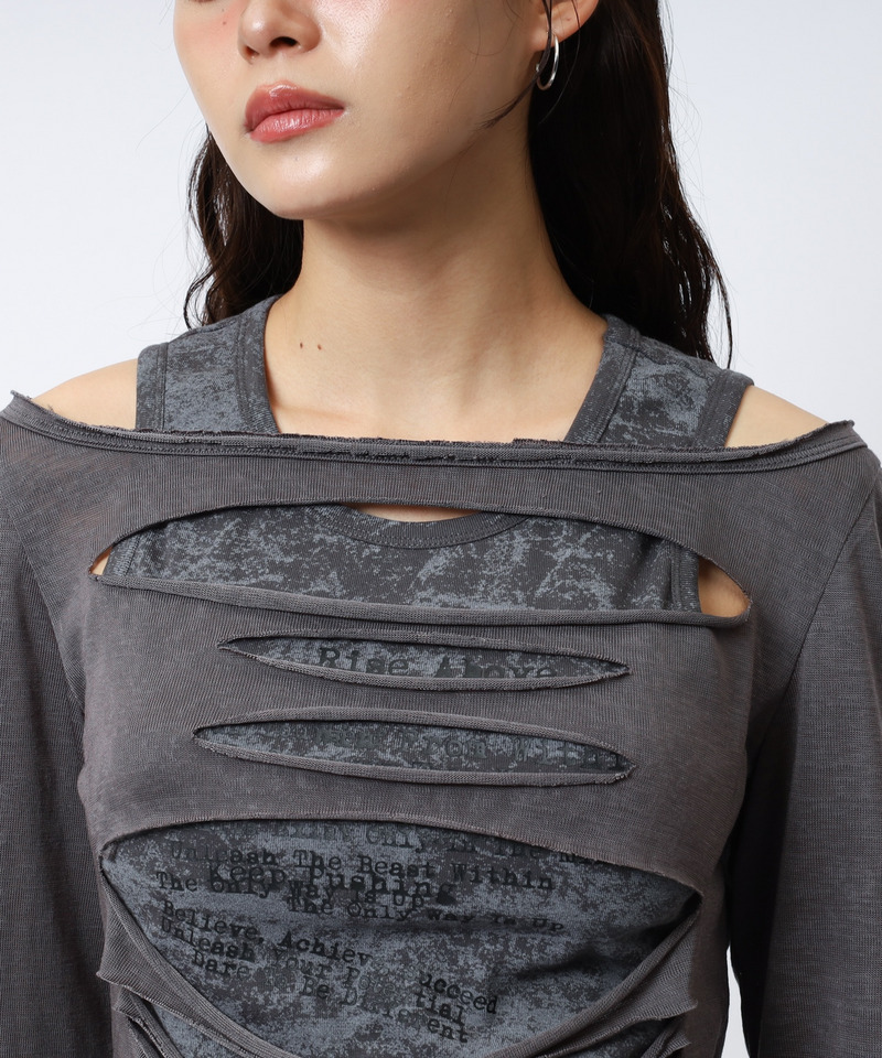 デザインアンサンブルトップス 詳細画像 グレー 11