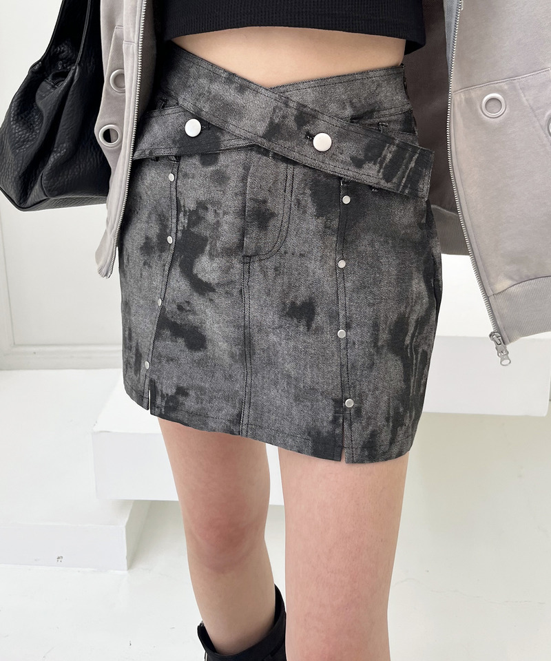 スタッズベルトデザインミニスカート 詳細画像 グレー系 16