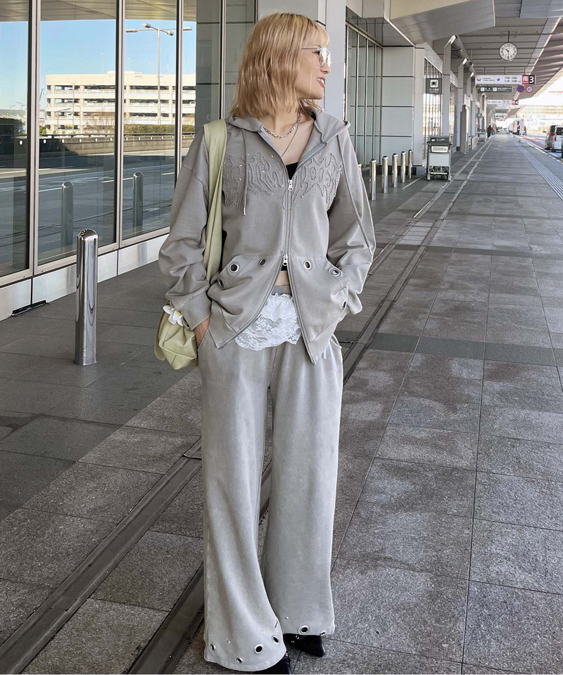 アイレットスウェットパンツ 詳細画像 グレー 2