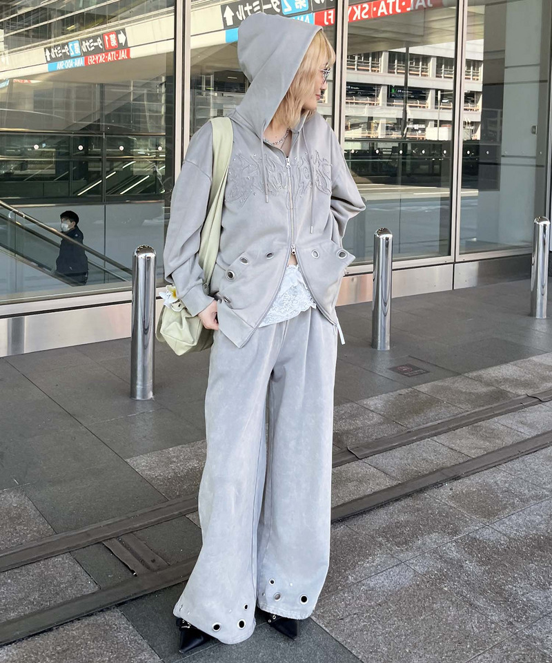 アイレットスウェットパンツ 詳細画像 グレー 6