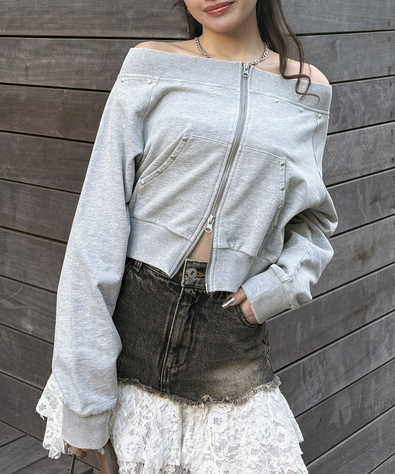 フロストオフショルトップス 詳細画像 グレー 7