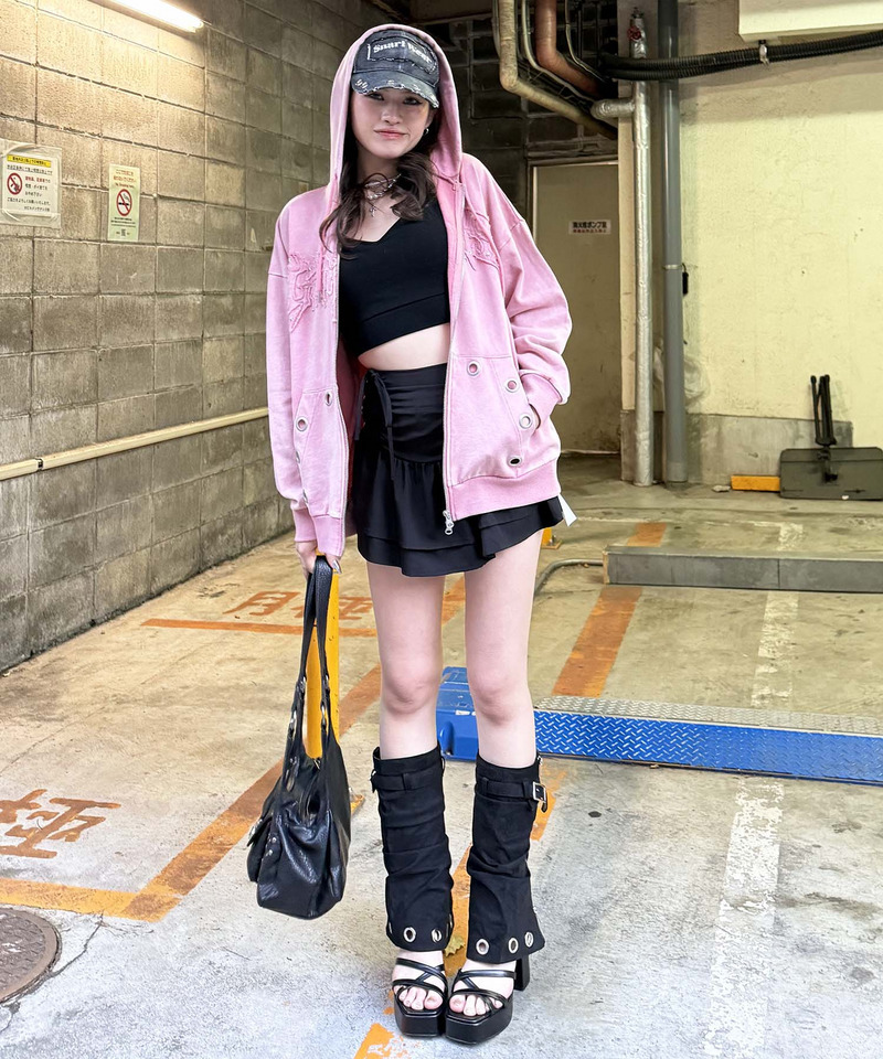 アイレットクラッシュロゴオーバーパーカー 詳細画像 ピンク 11