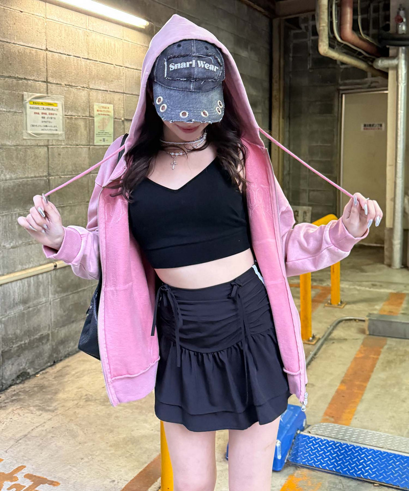 アイレットクラッシュロゴオーバーパーカー 詳細画像 ピンク 12