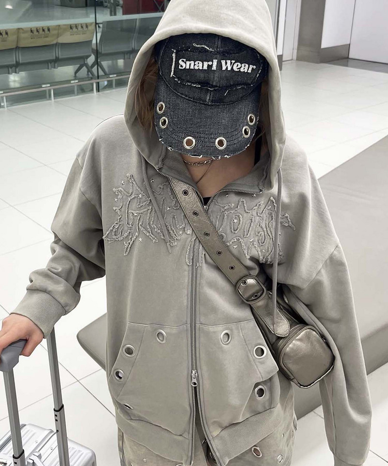 アイレットクラッシュロゴオーバーパーカー 詳細画像 グレー 21