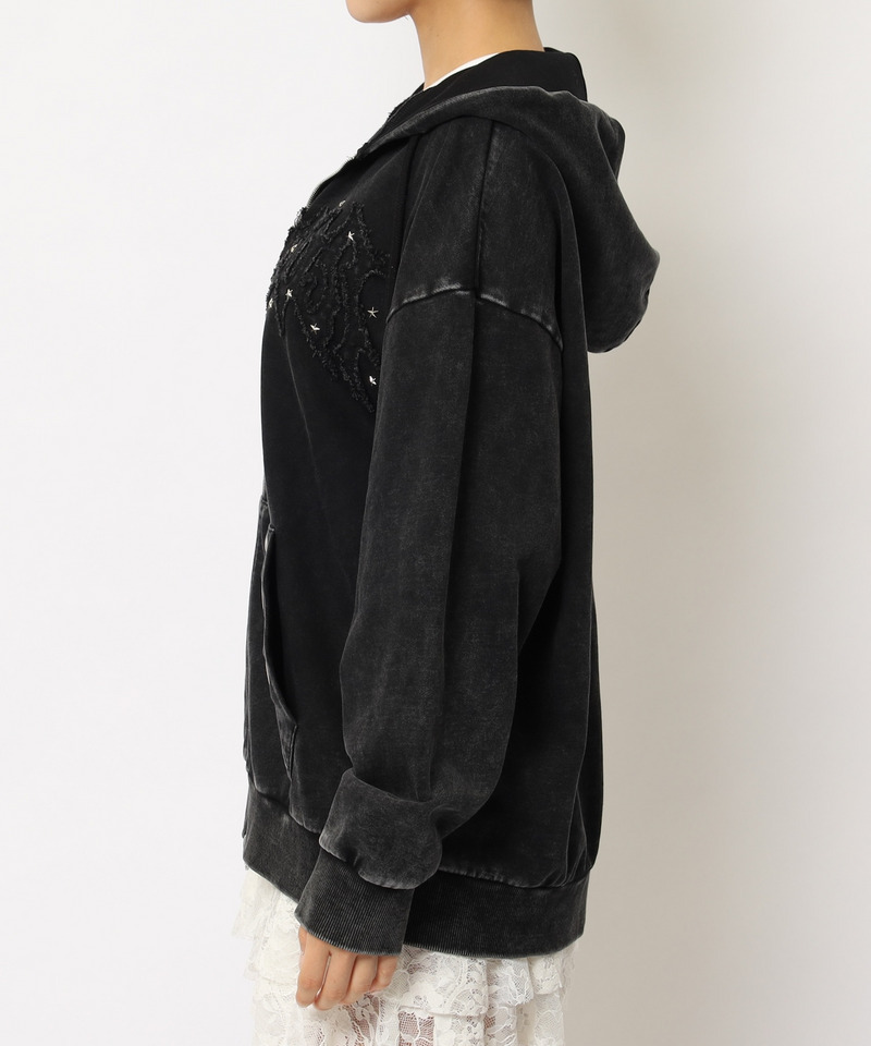 アイレットクラッシュロゴオーバーパーカー 詳細画像 ブラック 22