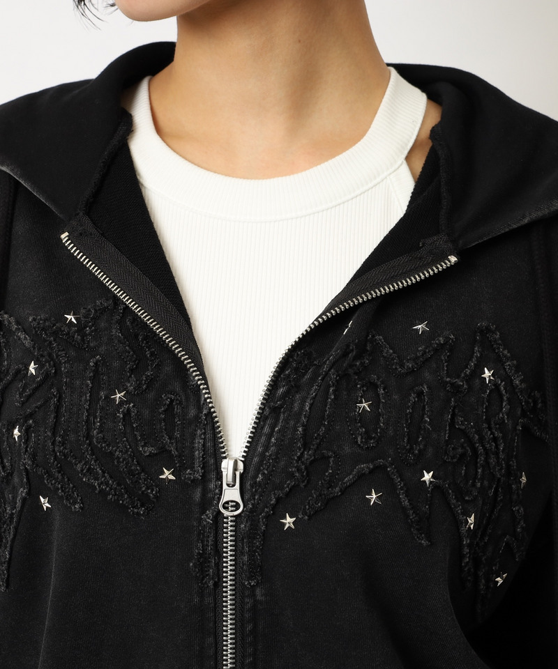 アイレットクラッシュロゴオーバーパーカー 詳細画像 ブラック 24