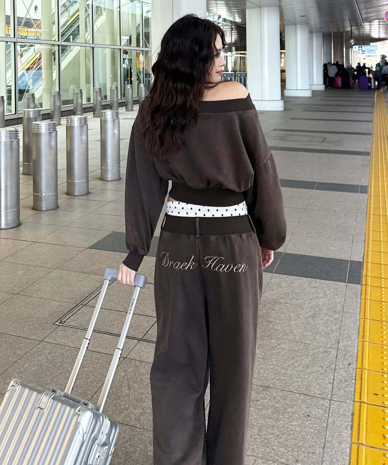 ロゴ刺しゅうワンショルダートップス 詳細画像 ブラウン 15