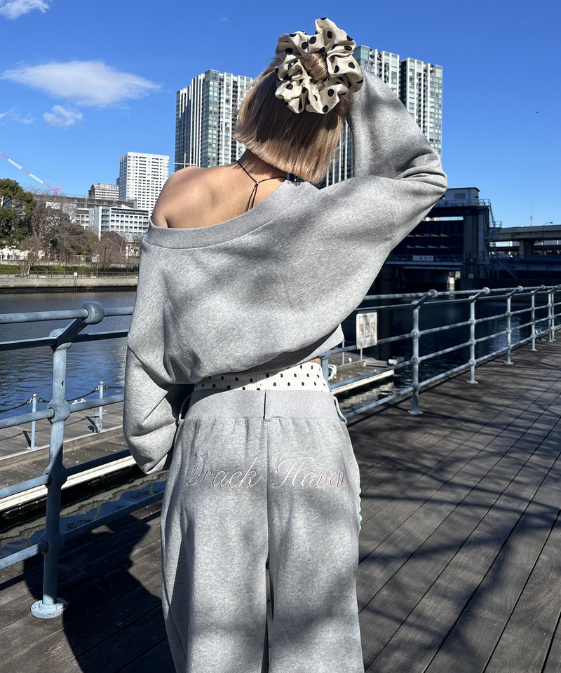 ロゴ刺しゅうワンショルダートップス 詳細画像 グレー 27