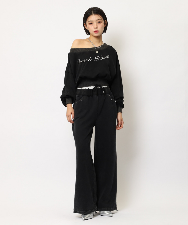 ロゴ刺しゅうワンショルダートップス 詳細画像 ブラック 21