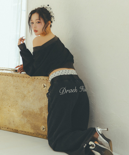 ウエストデザインバックロゴ刺しゅうパンツ 詳細画像