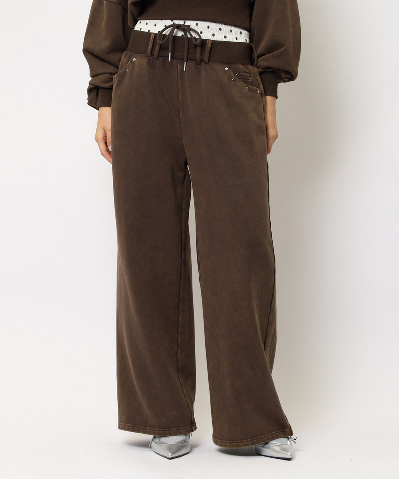 ウエストデザインバックロゴ刺しゅうパンツ 詳細画像 ブラウン 2