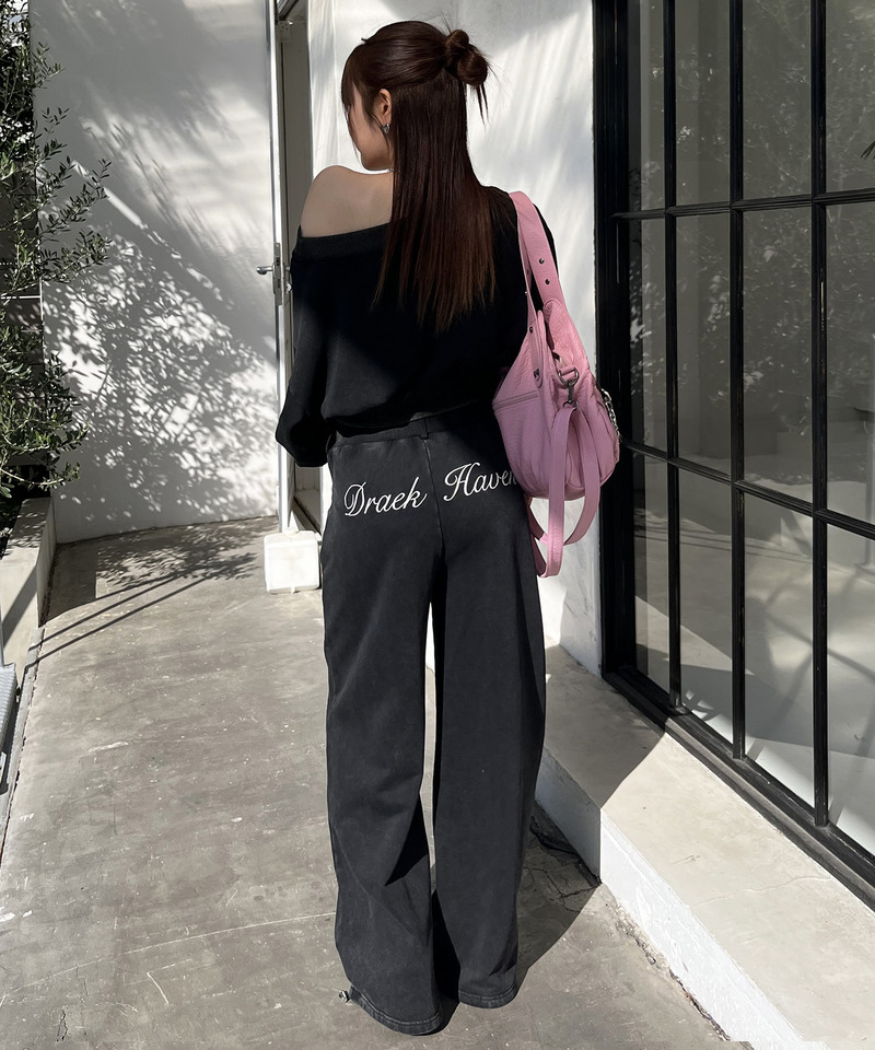 ウエストデザインバックロゴ刺しゅうパンツ 詳細画像 ブラック 10