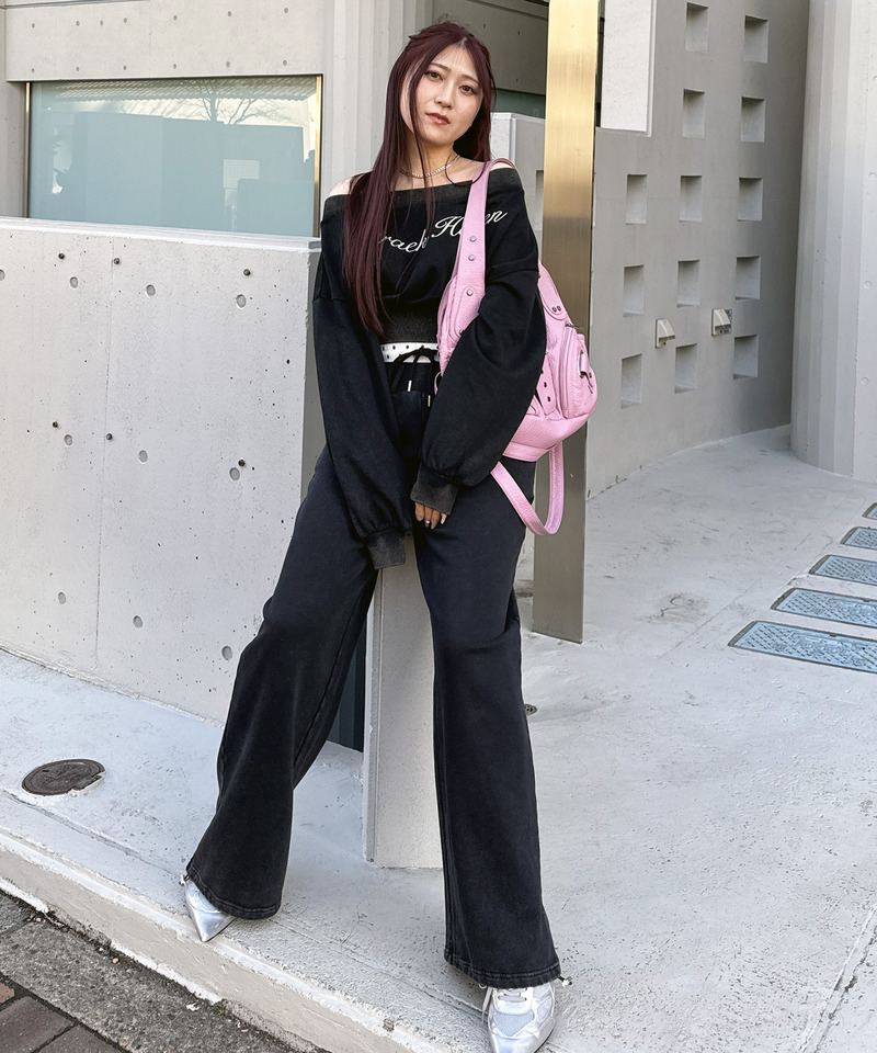 ウエストデザインバックロゴ刺しゅうパンツ 詳細画像 ブラック 19