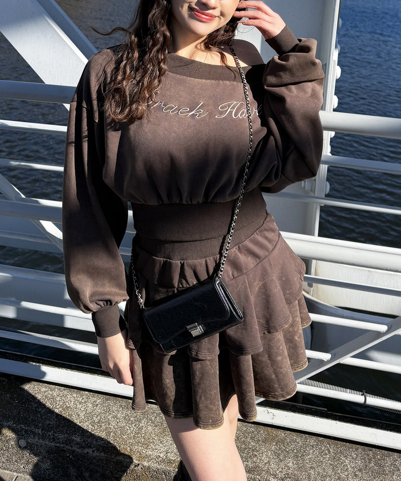 ティアードミニスカート 詳細画像 ブラウン 5