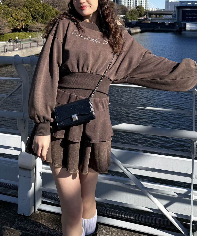 ティアードミニスカート 詳細画像 ブラウン 7