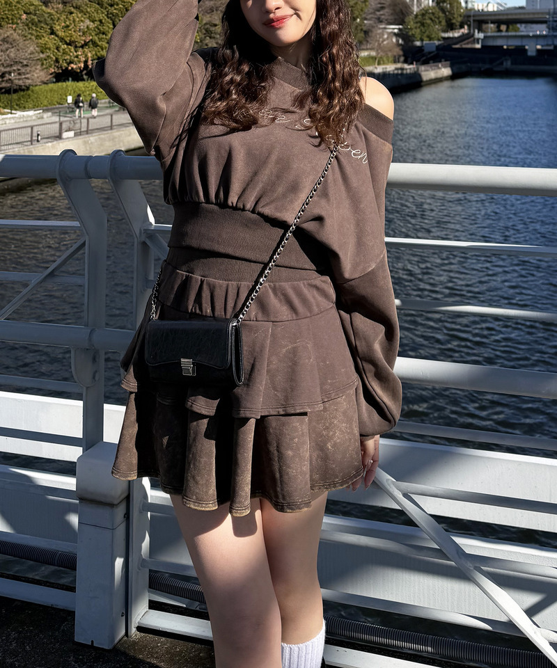 ティアードミニスカート 詳細画像 ブラウン 8