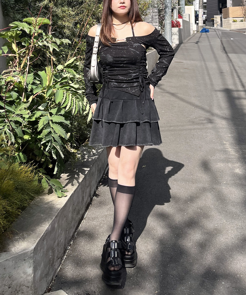 ティアードミニスカート 詳細画像 ブラック 5