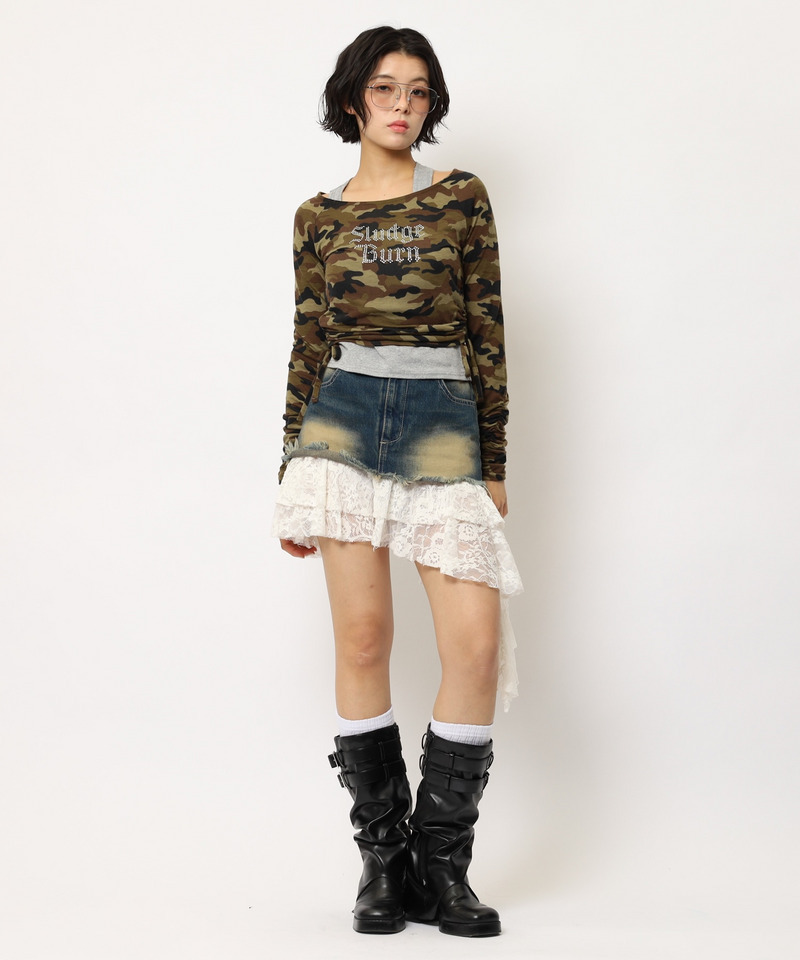 ラインストーンロゴアンサンブルトップス 詳細画像 カーキ系 10